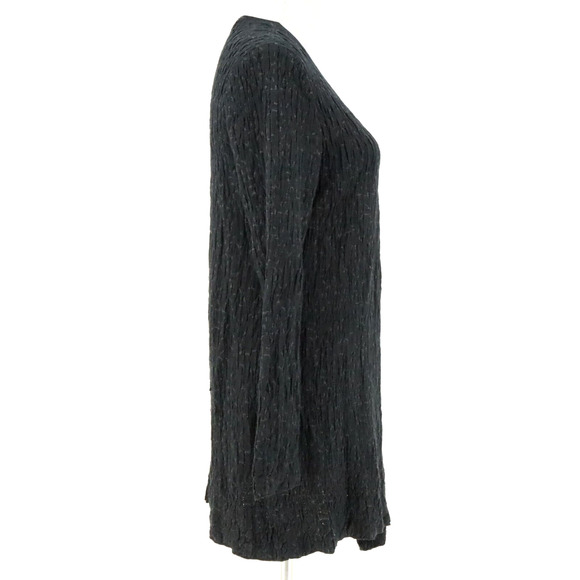 Eileen Fisher Sweater Womens Medium Black Silk Blend Long Cardigan Open Front - Picture 10 of 14